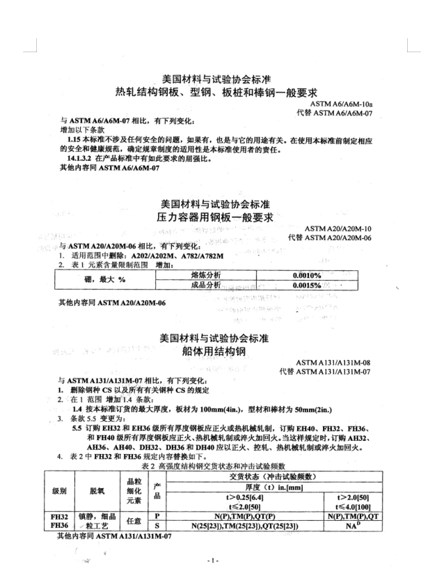 A6、A20、A131标准修改